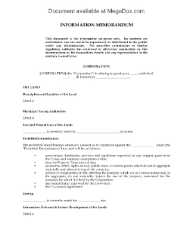 Show details for Information Memorandum for Syndicated Mortgage Transaction | Canada Picture of Information Memorandum for Syndicated Mortgage Transaction | Canada