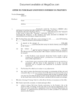 Show details for Offer to Purchase Undivided Interest in Syndicated Mortgage | Canada Picture of Offer to Purchase Undivided Interest in Syndicated Mortgage | Canada