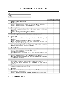 Show details for Management Audit Checklist Picture of Management Audit Checklist