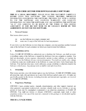 Show details for EULA for Downloadable Software Picture of EULA for Downloadable Software