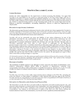 Show details for Website Disclaimers for ISPs Picture of Website Disclaimers for ISPs