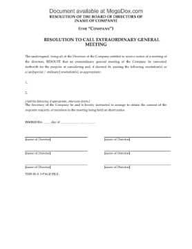 UK Forms for Extraordinary Meeting of a Company UK Forms for Extraordinary Meeting of a Company