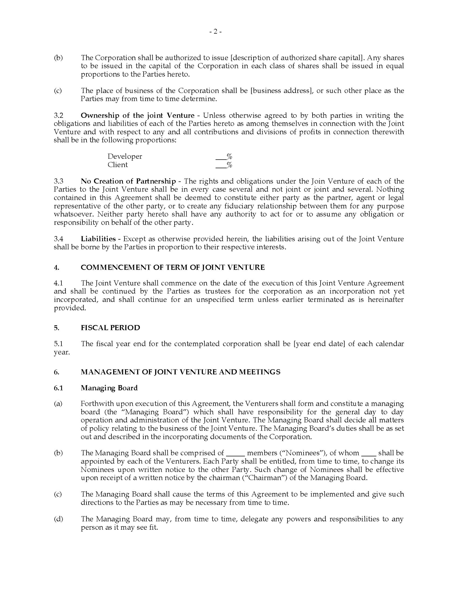 Software Development Joint Venture Agreement | MegaDox.com