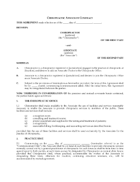 Show details for Chiropractor Associate Contract Picture of Chiropractor Associate Contract