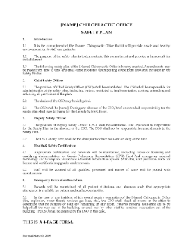 Show details for Chiropractic Office Safety Plan Policy Picture of Chiropractic Office Safety Plan Policy