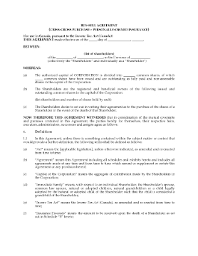 Show details for Criss-cross Shareholder Buy-Sell Agreement | Canada Picture of Criss-cross Shareholder Buy-Sell Agreement | Canada