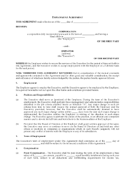 Show details for Employment Agreement for Executive Position Picture of Employment Agreement for Executive Position