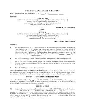 Show details for Quebec Condominium Property Management Agreement Picture of Quebec Condominium Property Management Agreement