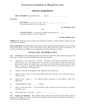 Show details for Non-Plan Stock Option Agreement | Canada Picture of Non-Plan Stock Option Agreement | Canada