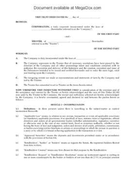 Trust Indenture 1 Trust Indenture to Issue Debentures