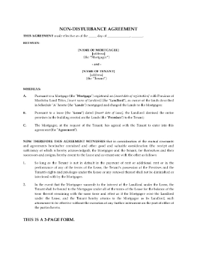 Show details for Manitoba Nondisturbance Agreement Picture of Manitoba Nondisturbance Agreement