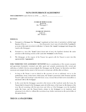 Show details for New Brunswick Nondisturbance Agreement Picture of New Brunswick Nondisturbance Agreement