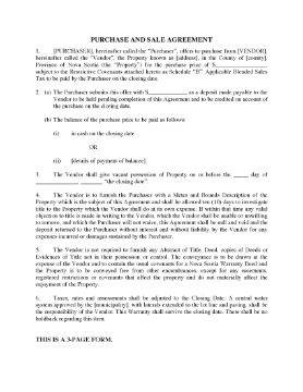 Show details for Nova Scotia Purchase and Sale Agreement for Bare Lot Picture of Nova Scotia Purchase and Sale Agreement for Bare Lot
