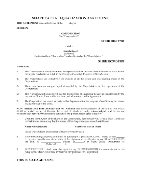 Show details for Nova Scotia Share Capital Equalization Agreement Picture of Nova Scotia Share Capital Equalization Agreement