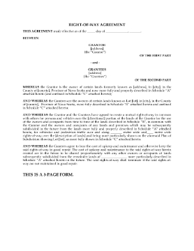 Show details for Nova Scotia Right of Way Agreement Picture of Nova Scotia Right of Way Agreement