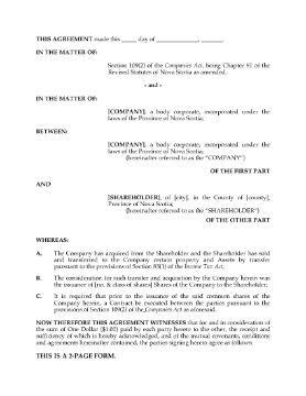 Show details for Nova Scotia Section 85 Asset Rollover Agreement Picture of Nova Scotia Section 85 Asset Rollover Agreement