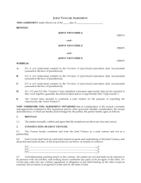 Ontario Joint Venture Agreement Ontario Joint Venture Agreement