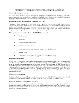 Show details for Frequently Asked Questions About Franchising Picture of Frequently Asked Questions About Franchising
