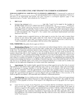 Show details for California Loan Servicing and Tenancy in Common Agreement Picture of California Loan Servicing and Tenancy in Common Agreement