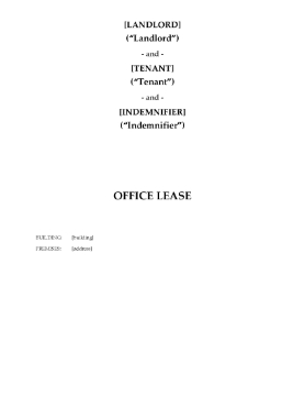 Show details for Office Lease and Indemnity Agreement | Canada Picture of Office Lease and Indemnity Agreement | Canada