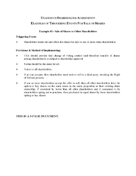 Show details for Triggering Events for Share Sales in Shareholder Agreements Picture of Triggering Events for Share Sales in Shareholder Agreements