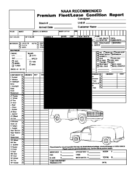 Show details for Premium Fleet / Lease Condition Report for Van or Truck Picture of Premium Fleet / Lease Condition Report for Van or Truck