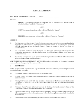 Show details for Alberta Agency and Trustee Agreement Picture of Alberta Agency and Trustee Agreement
