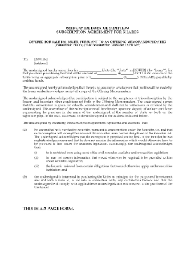 Show details for Alberta Share Subscription under Offering - Seed Capital Exemption Picture of Alberta Share Subscription under Offering - Seed Capital Exemption