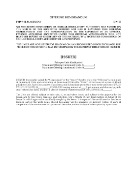 Show details for Alberta Offering Memorandum for Unsecured Promissory Notes and Common Shares Picture of Alberta Offering Memorandum for Unsecured Promissory Notes and Common Shares