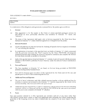 Show details for Packaged Services Agreement | USA Picture of Packaged Services Agreement | USA