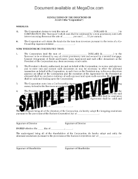 Show details for Corporate Resolutions re Syndicated Mortgage | Canada Picture of Corporate Resolutions re Syndicated Mortgage | Canada
