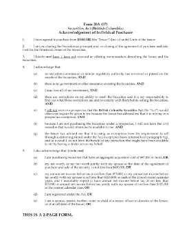 Show details for Form 45-106F12 Risk Acknowledgment for Family, Friend and Business Associate Investors | Canada Picture of Form 45-106F12 Risk Acknowledgment for Family, Friend and Business Associate Investors | Canada