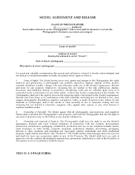 Show details for Photographer Model Release Agreement Picture of Photographer Model Release Agreement