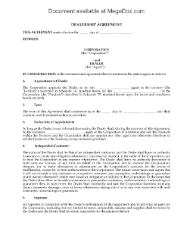 Show details for Exclusive Dealership Agreement Picture of Exclusive Dealership Agreement