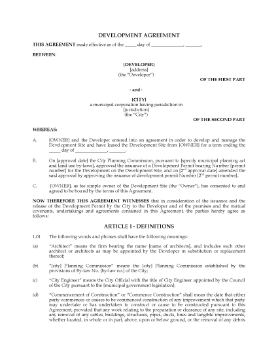 Show details for Land Development Agreement for Commercial Project Picture of Land Development Agreement for Commercial Project
