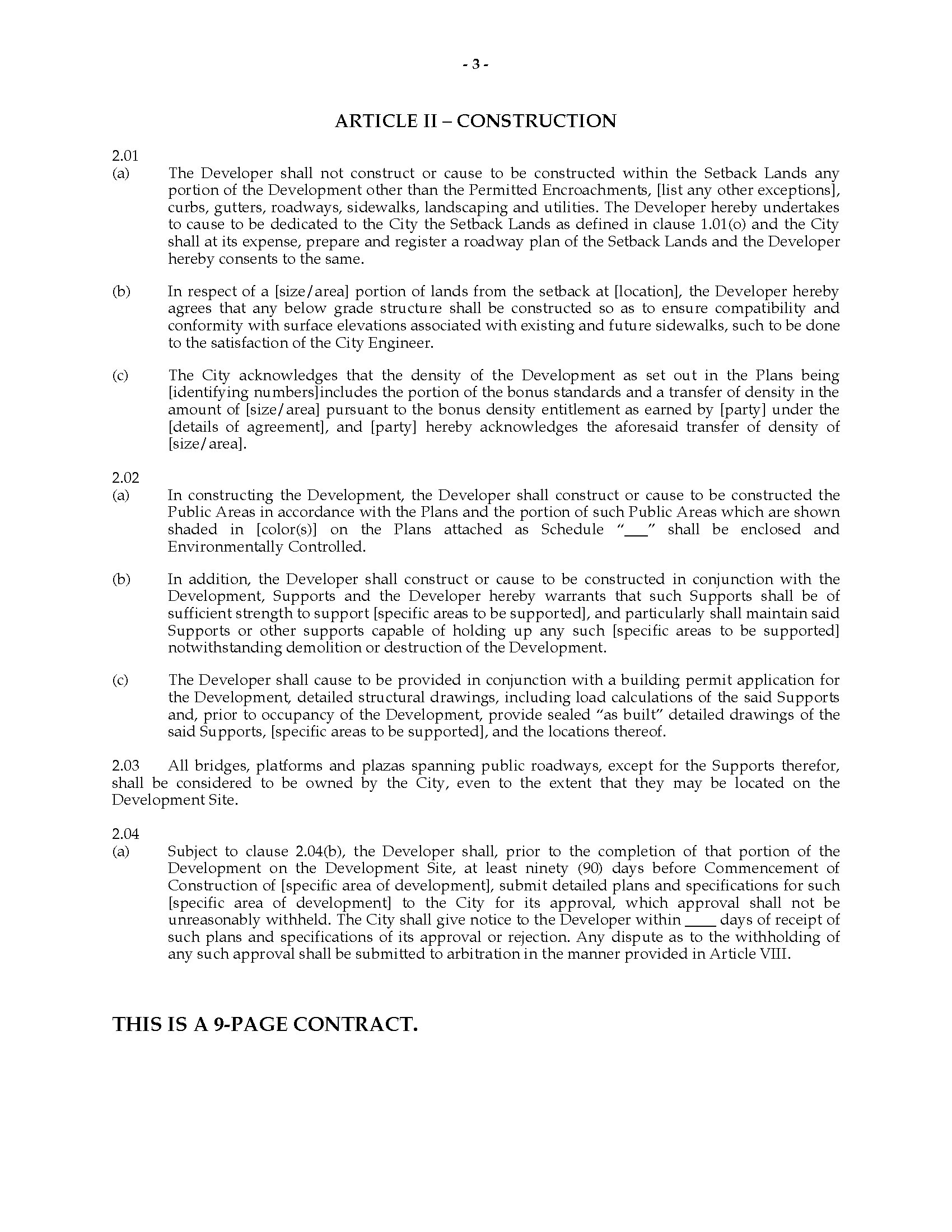 land development agreement for commercial project | MegaDox.com