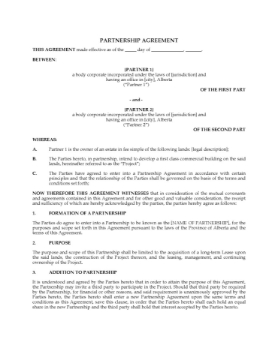 Alberta Land Development Partnership Agreement Alberta Land Development Partnership Agreement
