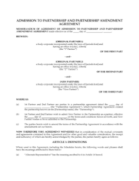 Alberta Land Development Partnership New Partner Agreement Alberta Land Development Partnership New Partner Agreement