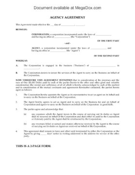Agency Agreement to Operate Business Agency Agreement to Operate Business
