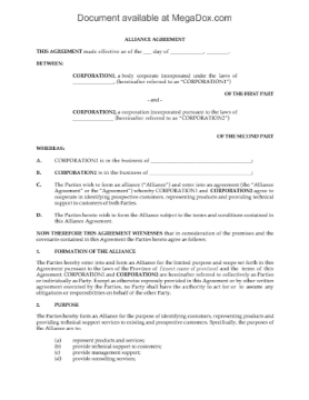 Canada Business Alliance Agreement Canada Business Alliance Agreement