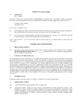 Show details for British Columbia Offer to Purchase Land for Development Picture of British Columbia Offer to Purchase Land for Development
