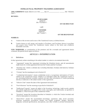 United Kingdom Intellectual Property Transfer Agreement United Kingdom Intellectual Property Transfer Agreement