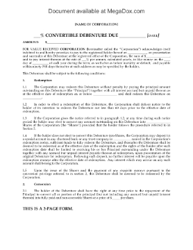 Show details for Convertible Debenture Picture of Convertible Debenture