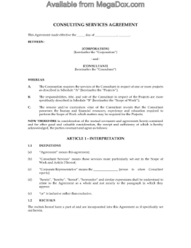 Canada Consulting and Confidentiality Contract Canada Consulting Contract with confidentiality provisions