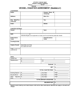 Show details for Bareboat Vessel Charter Agreement | Australia Picture of Bareboat Vessel Charter Agreement | Australia