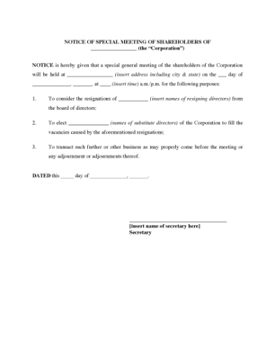 Picture of Shareholders Meeting Package to Elect Directors | USA