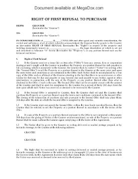 Show details for Right of First Refusal to Purchase Property | Canada Picture of Right of First Refusal to Purchase Property | Canada