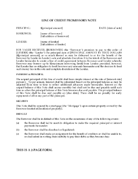 Show details for Line of Credit Promissory Note Picture of Line of Credit Promissory Note
