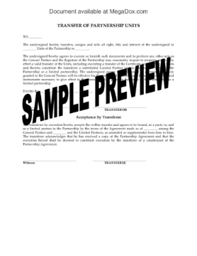 Alberta Transfer of Limited Partnership Units Alberta Transfer of Limited Partnership Units
