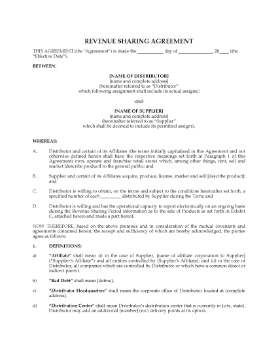 Show details for Revenue Sharing Agreement with Franchisor | USA Picture of Revenue Sharing Agreement with Franchisor | USA